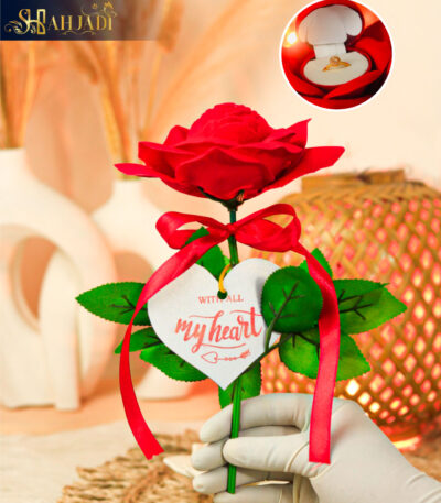 Rose Shape Red Velvet Ring