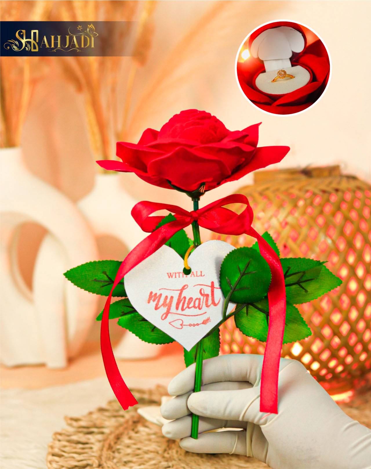 বিয়ের সকল আয়োজনের নির্ভরযোগ্য ঠিকানা ... Shahjadi BD Rose Shape Red Velvet Ring