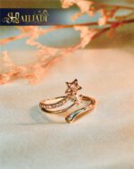 Rose Shape Red Velvet Ring & Earring Gift Box - Image 4